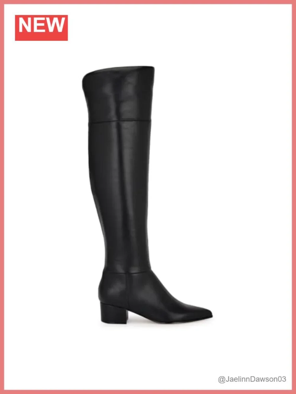 Nine West Women's Over-the-Knee Faux Leather Block Heel Boots Zip Closure